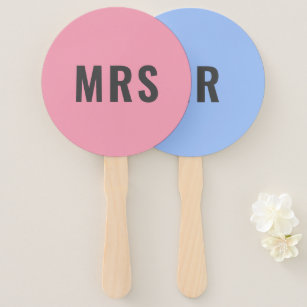 Mr. or Mrs.?   Bride Groom Pink Blue Wedding Game Fächer