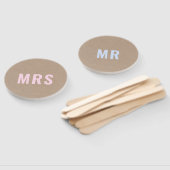 Mr. or Mrs.? | Rustic Kraft Bride Groom Wedgame Fächer (Non-assembled)