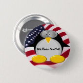 Mr.Penguin - Gott segnen Amerika Button (Vorne & Hinten)