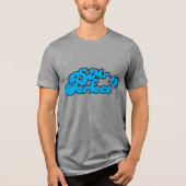 Mr. Perfect | Blaue Großbuchstaben Tri-Blend Shirt (Vorderseite)