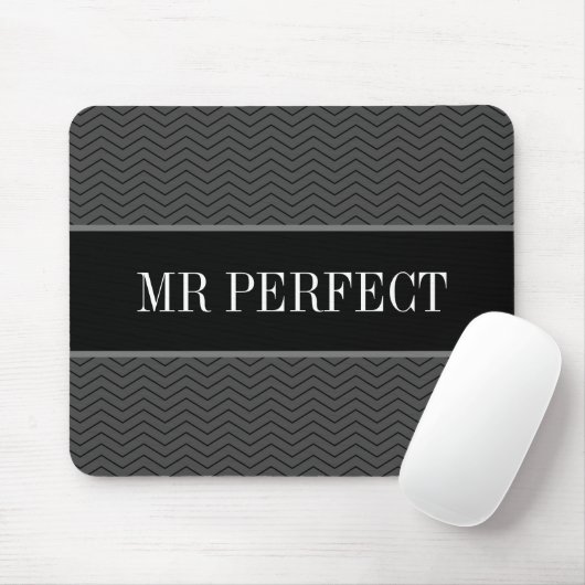 Mr. Perfect Dad elegant zigzag chevron stripe gift Mousepad (Mit Mouse)
