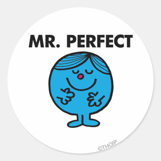 Mr. Perfect | ruhig Inhalt Runder Aufkleber (Vorderseite)