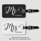 Mr Personalized Elegant Script Groom Name Black Gepäckanhänger