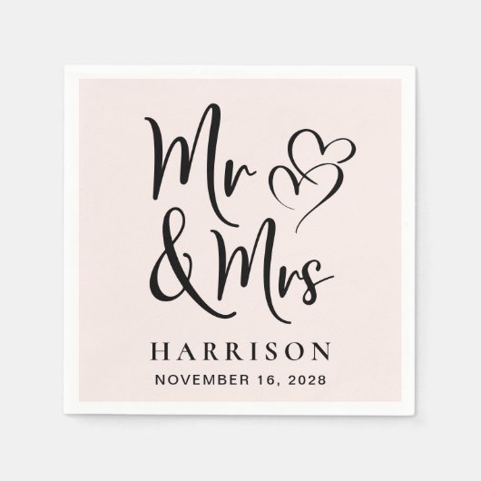 Mr. Pink Wedding Reception Serviette (Vorderseite)