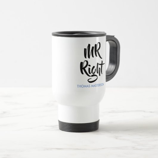 Mr. Richtig sein Name Spaß Reisebecher (VorderseiteRechts)