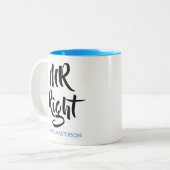 Mr. Richtig sein Name Spaß Zweifarbige Tasse (Vorderseite Links)