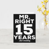 Mr. Right 15 Years Wedding Anniversary Funny Match Karte (Gelbe Blume)