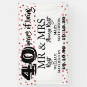 Mr. Right Fun 40-jähriges Jubiläum Ruby Hearts Banner (Vertikal)