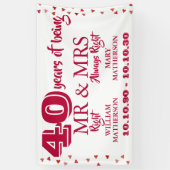 Mr. Right Fun 40-jähriges Jubiläum Ruby Hearts Banner (Vertikal)