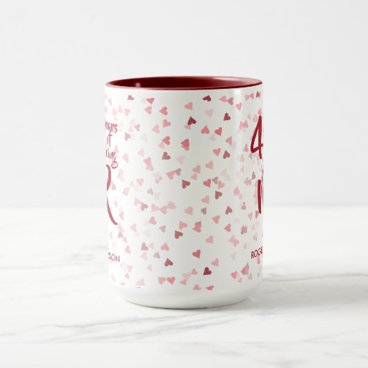 Mr Right Fun 40 th Ruby Wedding Anniversary Tasse (Zentrum)