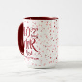 Mr Right Fun 40 th Ruby Wedding Anniversary Tasse (Vorderseite Links)