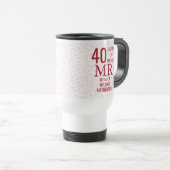 Mr Right Fun 40th Anniversary Ruby Hearts Reisebecher (VorderseiteRechts)