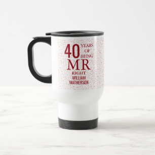 Mr Right Fun 40th Anniversary Ruby Hearts Reisebecher