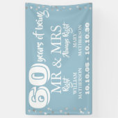 Mr. Right Fun 60 th Wedding Anniversary Hearts Banner (Vertikal)