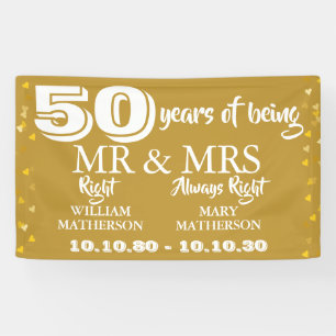 Mr Right Fun Golden 50. Hochzeitstag Banner