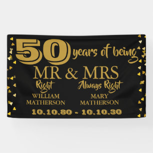 Mr Right Fun Golden 50. Hochzeitstag Banner