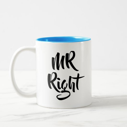 Mr Right Fun Zweifarbige Tasse (Links)