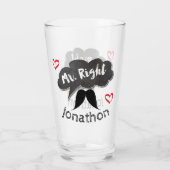 Mr Right Groom Wedding Funny Glas (Rückseite)