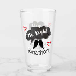 Mr Right Groom Wedding Funny Glas