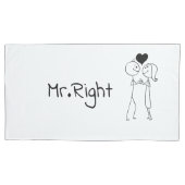 Mr.Right Mrs..Always right Minimal Line Art Couple Kissenbezug (Vorderseite-Links)