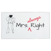 Mr.Right Mrs..Always right Minimal Line Art Couple Kissenbezug (Vorderseite-Rechts)