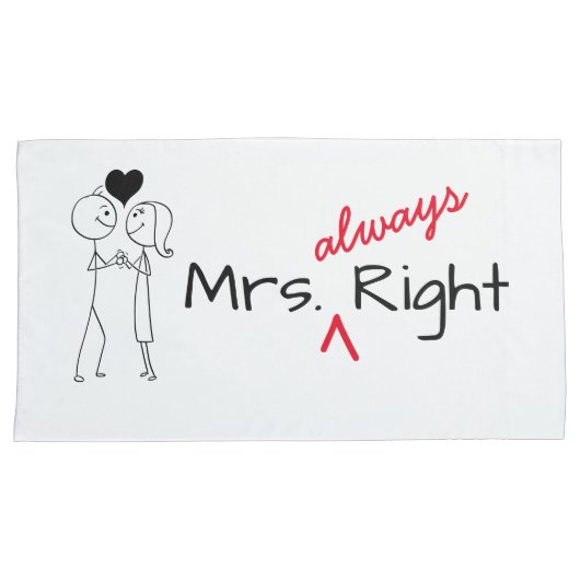 Mr.Right Mrs..Always right Minimal Line Art Couple Kissenbezug (Vorderseite-Rechts)