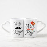 Mr. Right & Mrs. immer richtig Liebestassen<br><div class="desc">Mr. Right & Mrs. immer richtig. Der richtige Cup für Liebhaber. Bestellen wie gezeigt oder anpassen mit Ihrem eigenen Text und / oder Bilder.</div>