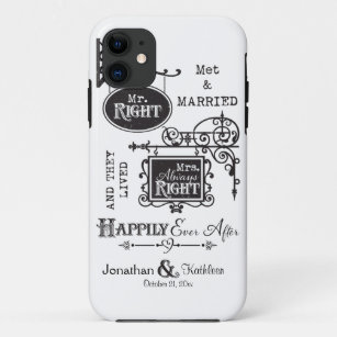 Mr. Right und Mrs. Always Right Wedding Case-Mate iPhone Hülle