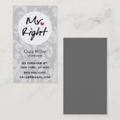 Mr. Right Visitenkarte (Vorne/Hinten)