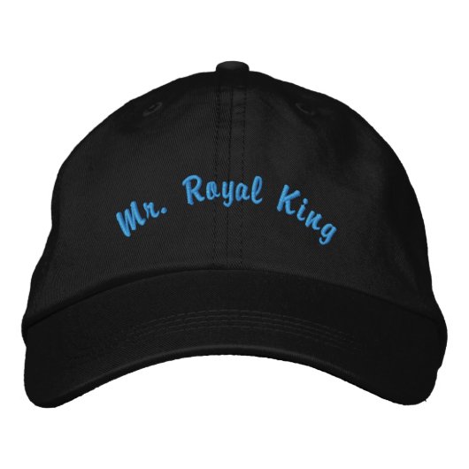 Mr Royal King Elegant Dark Thema-Hut Cool Vibe Bestickte Baseballkappe (Vorderseite)