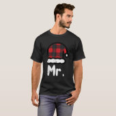Mr Santa Hat Buffalo Plaid Matching Couples Christ T-Shirt (Vorne ganz)