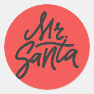 MR. SANTA Herren Weihnachtsfeier modernes Geschenk Runder Aufkleber