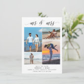 Mr. Script Four Foto Wedding Save the Date (Stehend Vorderseite)