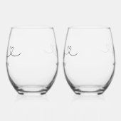Mr. Script Heart Wedding Weinglas Ohne Stiel (Links)