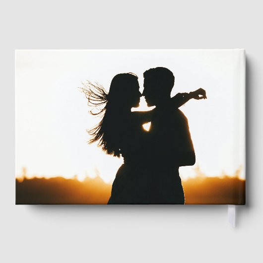 Mr. Simple Silver Foil White Script Wedding Gästebuch (Rückseite)