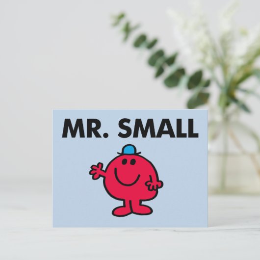 Mr Small Waving Hello Postkarte (Stehend Vorderseite)
