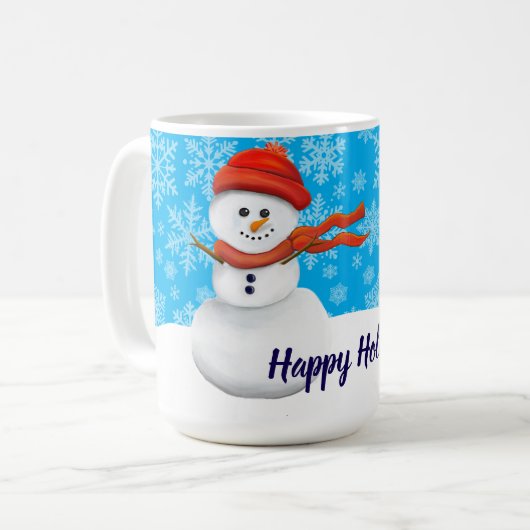 Mr. Snowman Happy Holidays Kaffeetasse (Vorderseite Links)
