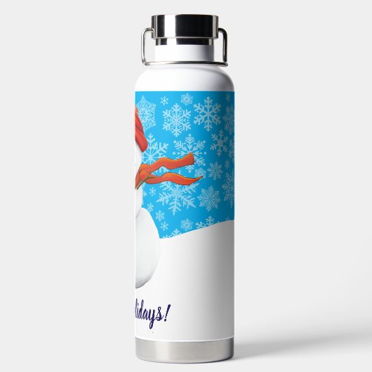 Mr. Snowman Happy Holidays Trinkflasche (Rückseite)