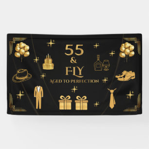 MR SO FLY Herren 55. Geburtstag Onyx Gold Vinyl 5' Banner