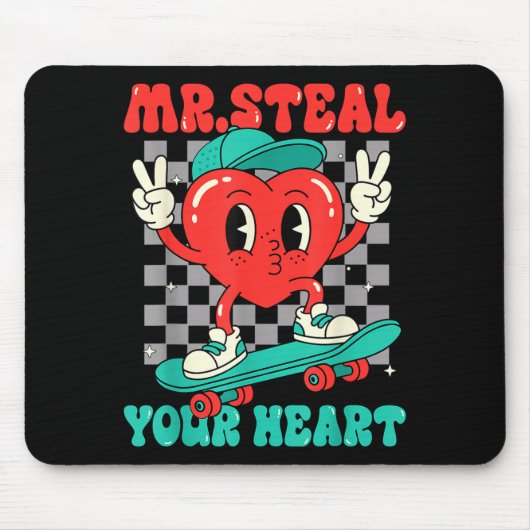 Mr Steal Your Heart For Boys Toddlers Valentine's  Mousepad (Vorne)