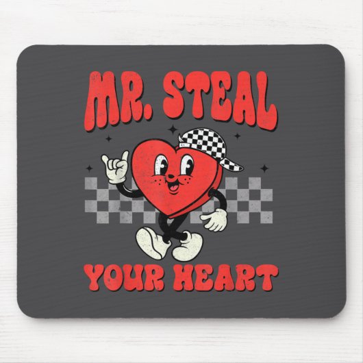 Mr Steal Your Heart For Boys Toddlers Valentine's  Mousepad (Vorne)