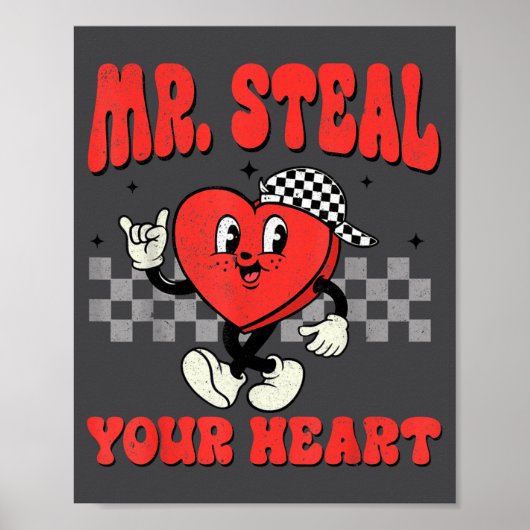 Mr Steal Your Heart For Boys Toddlers Valentine's  Poster (Vorne)