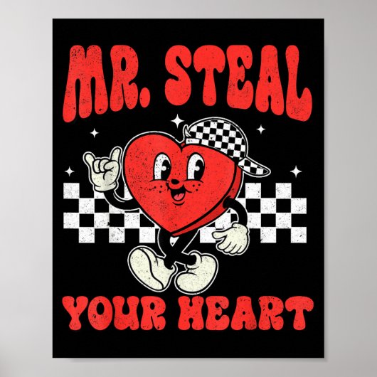Mr Steal Your Heart For Boys Toddlers Valentine's Poster (Vorne)