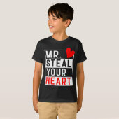Mr Steal Your Heart For Boys Toddlers Valentine's  T-Shirt (Vorne ganz)