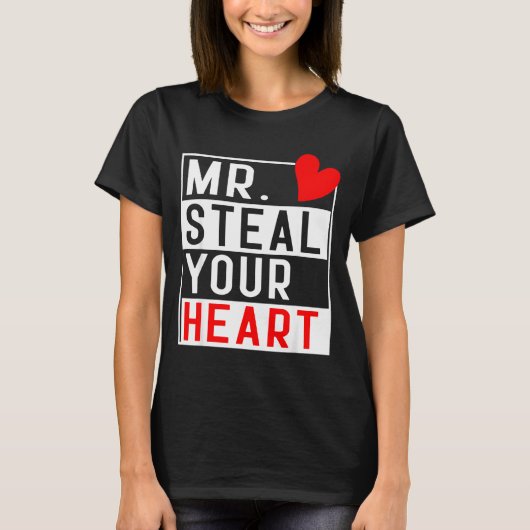 Mr Steal Your Heart For Boys Toddlers Valentine's  T-Shirt (Vorderseite)