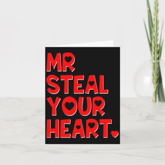 Mr Steal Your Heart Funny Valentines Day Boys Men Karte (Vorderseite)