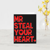 Mr Steal Your Heart Funny Valentines Day Boys Men Karte (Gelbe Blume)
