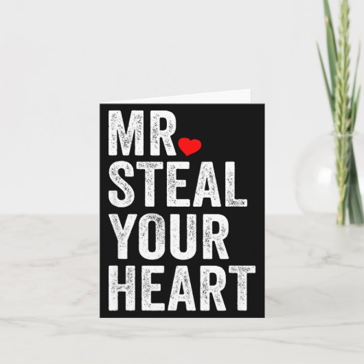 Mr. Steal Your Heart Funny Valentines Day Men’s Karte (Vorderseite)