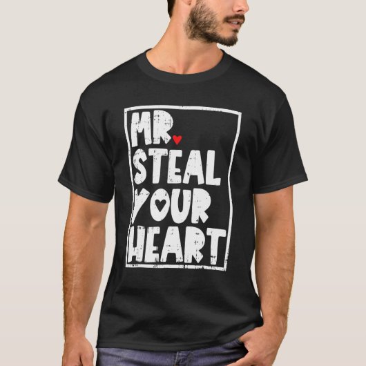 Mr Steal Your Heart Valentines Day Funny V Day Boy T-Shirt (Vorderseite)