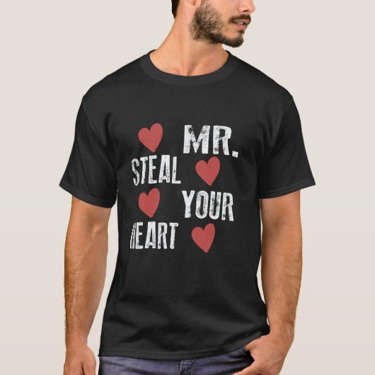 Mr Steal Your Heart Valentines Day V Day Boys Kids T-Shirt (Vorderseite)